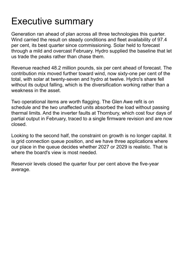 Executive summary — original draft