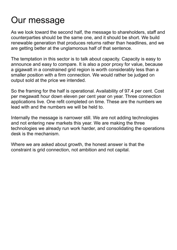 Our message — original draft